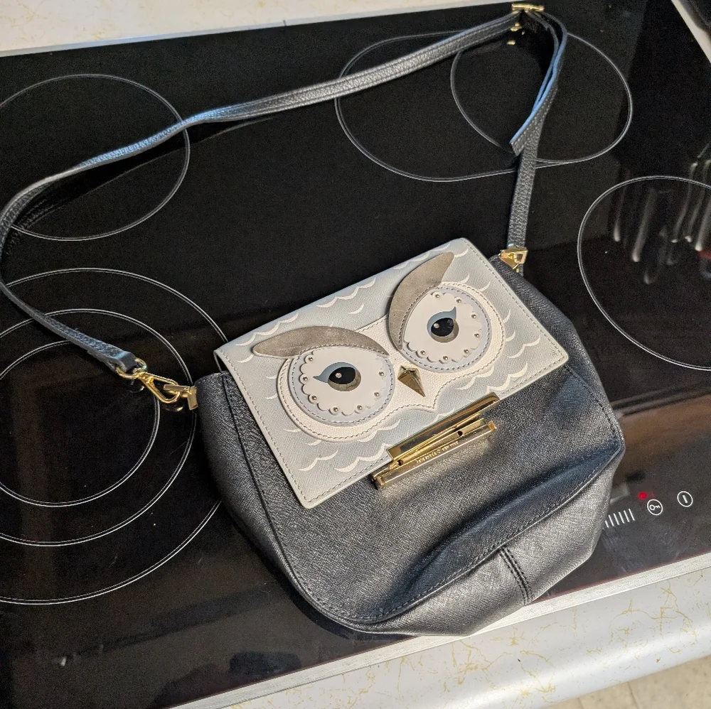 RARE Kate Spade Owl Design Make It Mine Swappable Black and‎ Gray Women's Bag